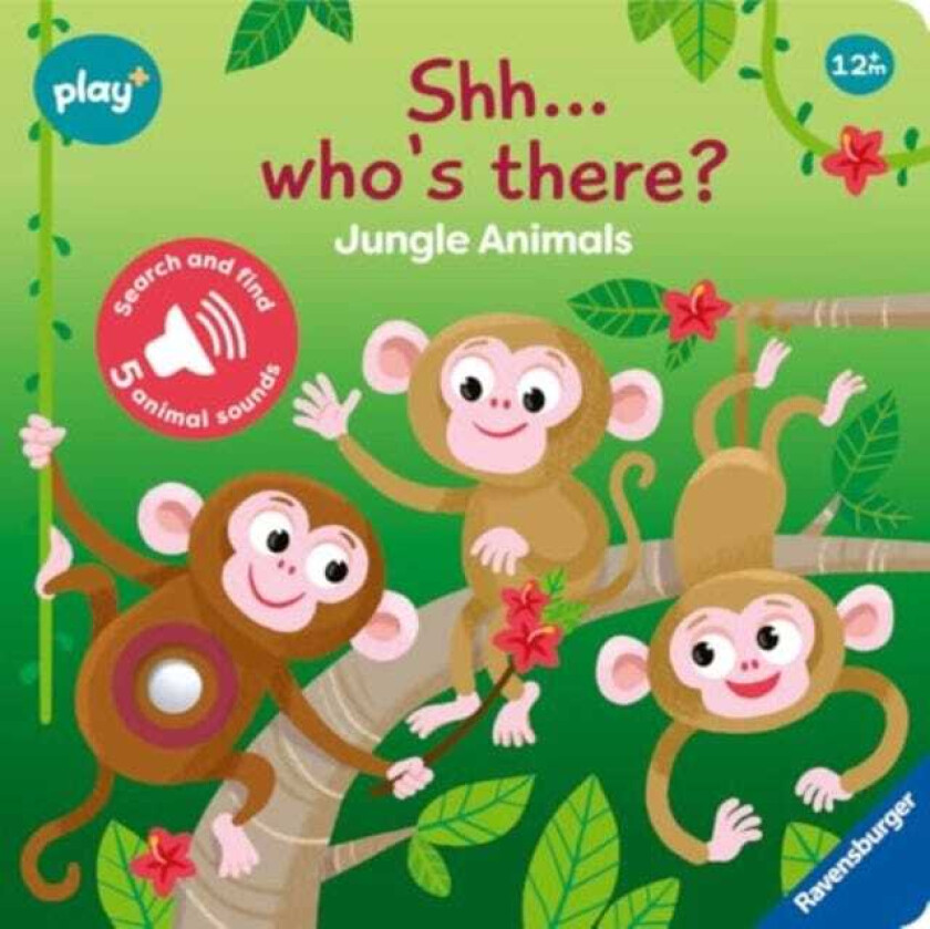 Ravensburger Play+ Infant & Toddler Shhh…Who's there? Jungle Animals My First Seek and Find Sound Book Search and find