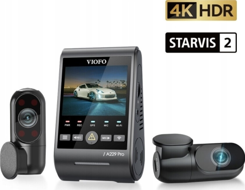 Viofo Opptaker Viofo A229 Pro 3Ch-G Gps Videoopptaker