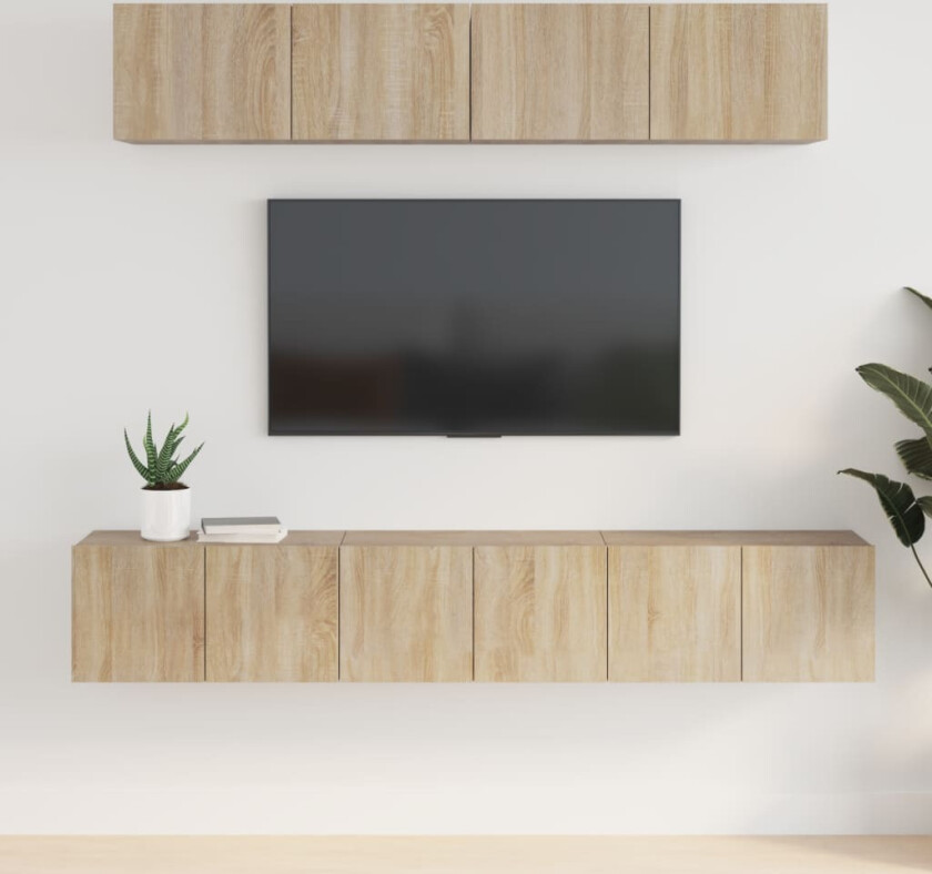 TV-skapsett 5 deler sonoma eik konstruert tre