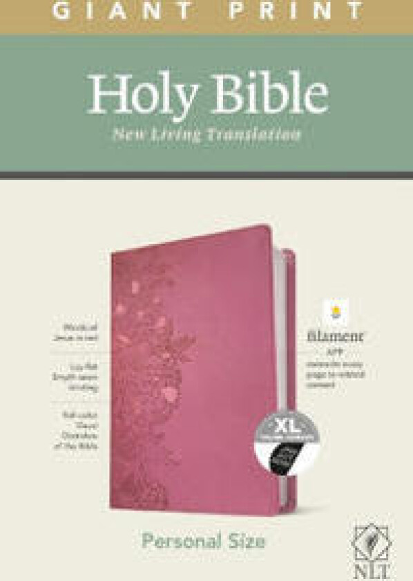 NLT Personal Size Giant Print Bible, Filament Edition, Pink
