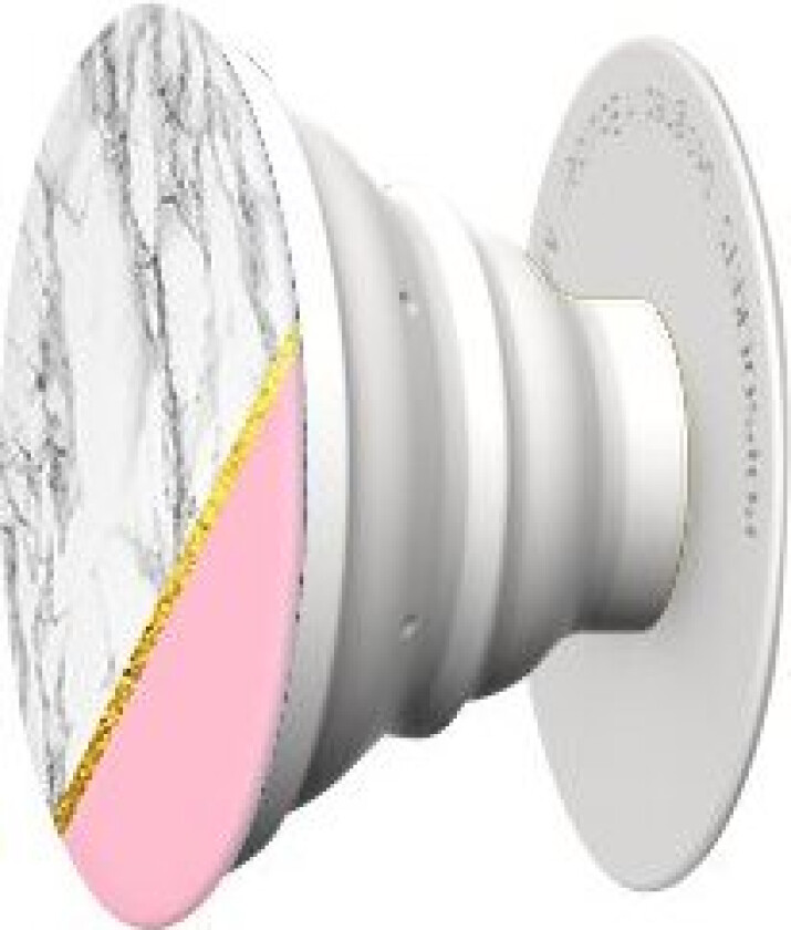 Popsockets - Multifunksjonsholder For Mobiltelefon - Marble Chic - Hvit (Trekkspill), Hvit (Plattform)