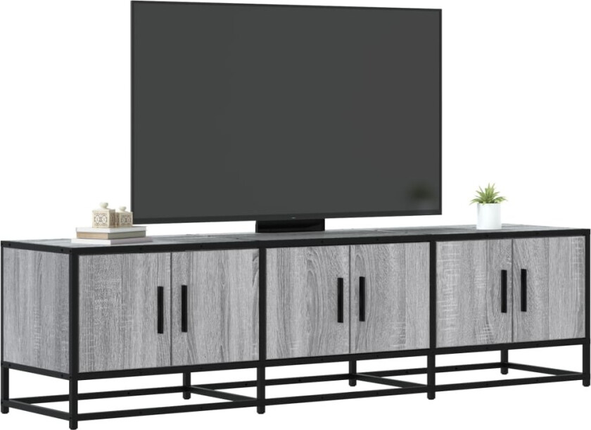 TV-benk grå sonoma 150x35x41 cm konstruert tre og metall