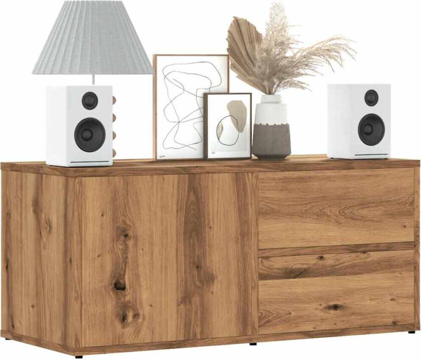 TV-benk artisan eik 80x34x35,5 cm konstruert tre