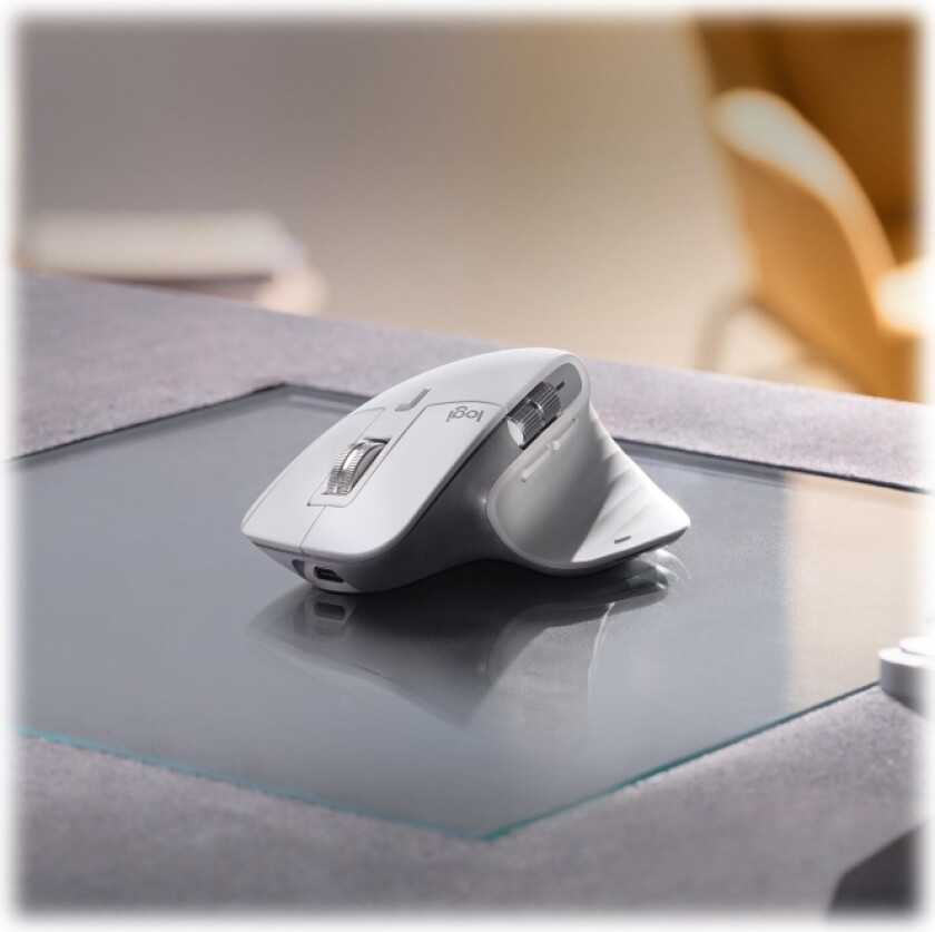 Master Series Mx Master 3S For Mac - Wireless Bluetooth Mouse With Ultra-Fast Scrolling - Pale Gray - Mus - Ergonomisk - Optisk - 7 Knapper