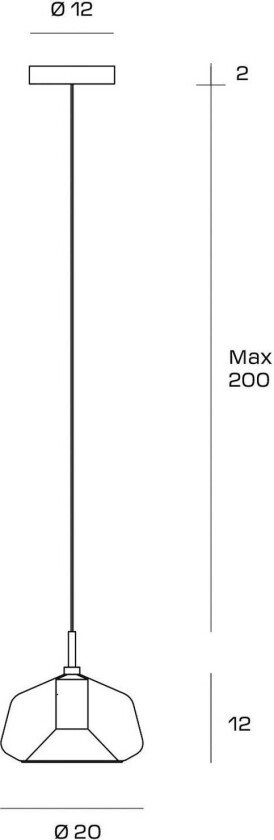 X-Ray hengelampe, gullfarget, Ø 20 cm, glass, 1 lyskilde