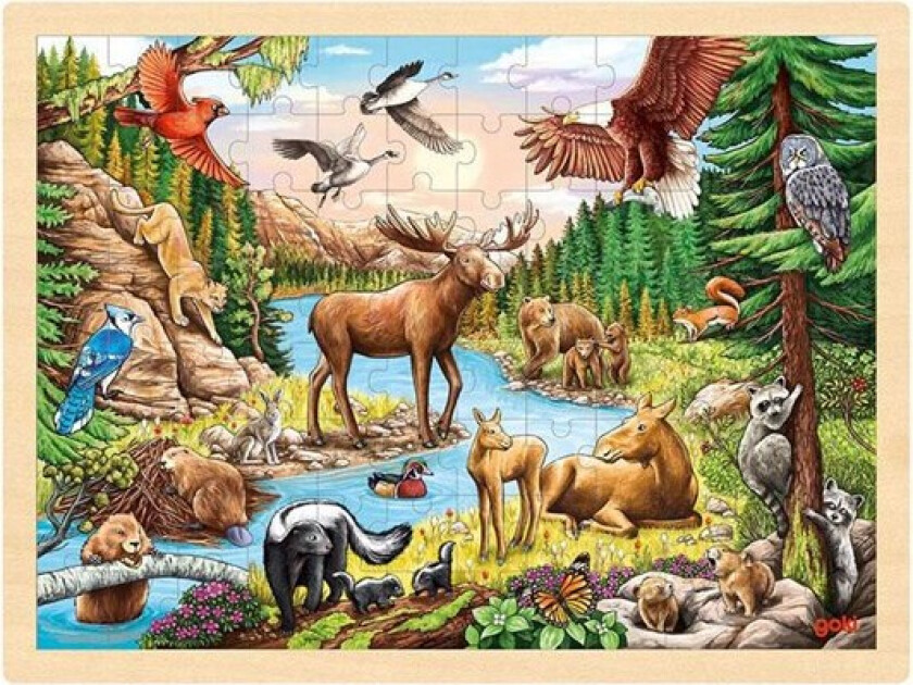 Wooden Jigsaw Puzzle North American Wilderness 96 pcs. Tre