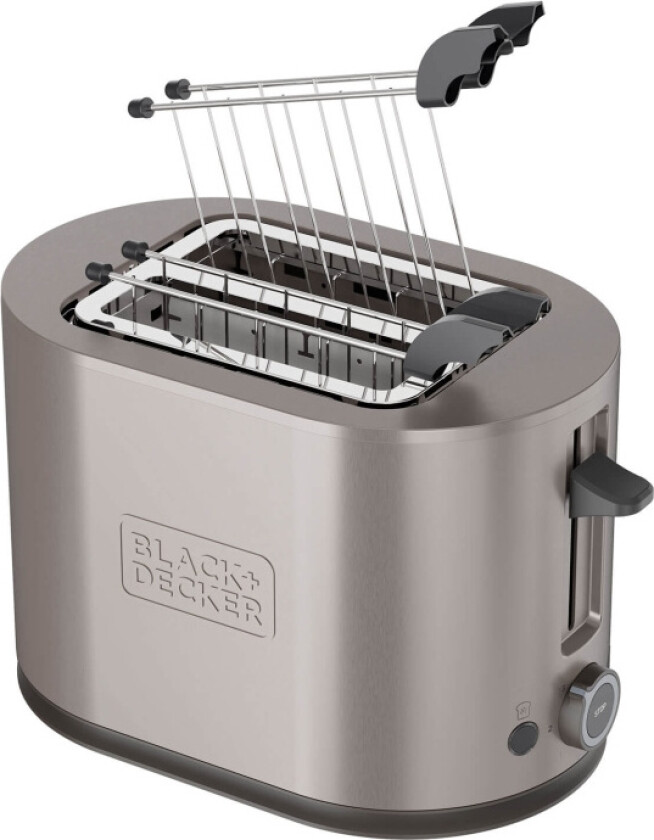 BLACK+DECKER Brødrister Toaster 2-Spor 900W Inox