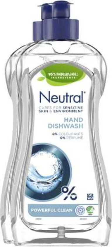 Nøytralt oppvaskmiddel for oppvaskmaskin 2x500ml