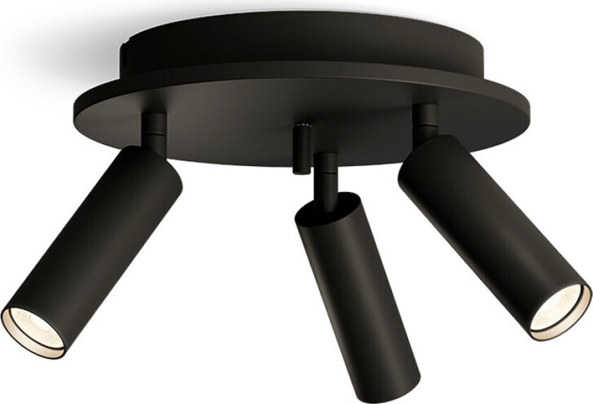 - Pipeline 3 Taklampe Round Matt Black