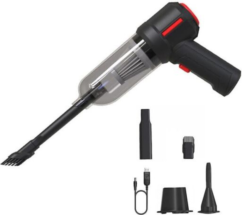 Bilde av 120w håndholdt trådløs støvsuger bil hjem mini oppladbar våt tørr støvsuger svart Black