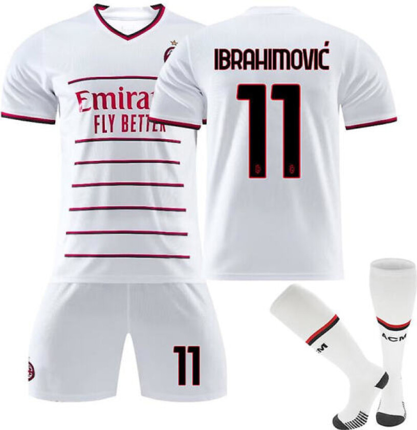 22-23 AC Milan Borte sett #11 Zlatan Ibrahimovic fotballdrakt yz . 28