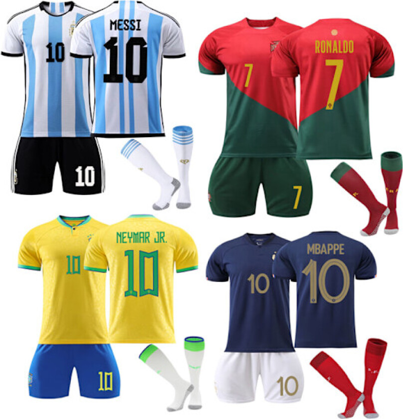 Ny 2022 Qatar Landslagstrøye Barn Voksne Fotballdrakt Sett Ronaldo Portugal Hjemme 7 Ronaldo Portugal Hjemme 7 Ronaldo Portugal Home 7 Kids 16(90-100CM)