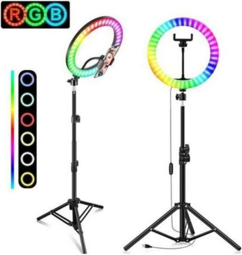 Ringlys bærbar lampe videokonferanse, 8\" LED selfie ringlys med uttrekkbar"