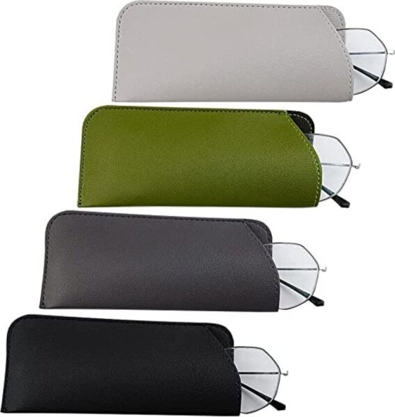 4-pak myke brilleretui, skinnsolbrilleretui