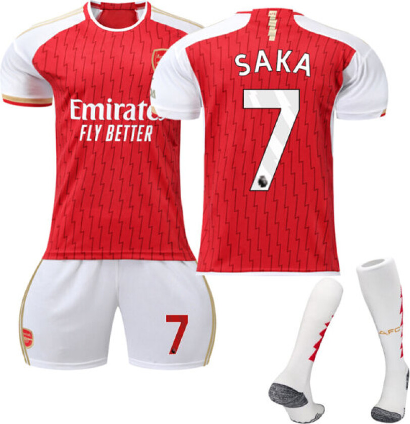 Arsenal Hjemme Fotballdrakt Barn 2023-2024 med Sokker nr 7 Saka 26 No.7