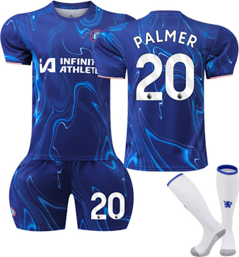 2024-2025 Chelsea Hjemme Barnas Fotballdrakt med sokker NO.20 Palmer Adult XS