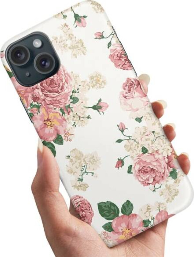 iPhone 15 - Deksel/Mobildeksel Retro Blomster