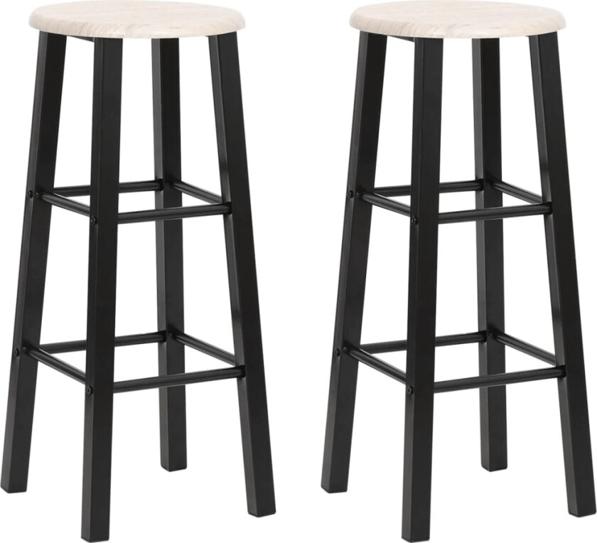 Barstoler 2 stk svart MDF