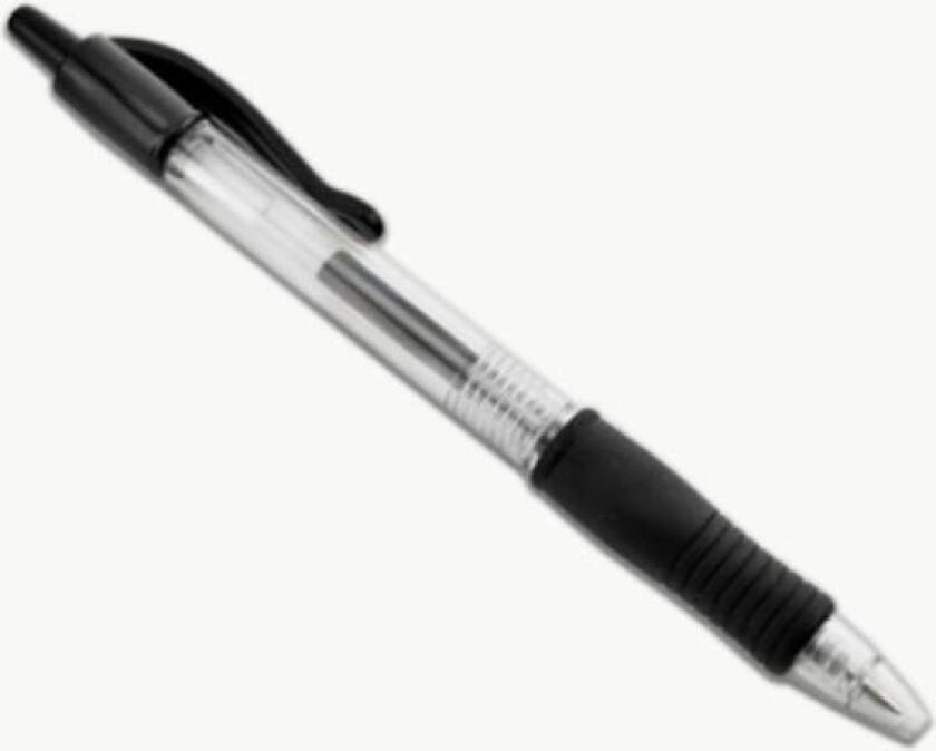 (12-pakning) Retraktable kulepenn med medium spiss, klikkpenn