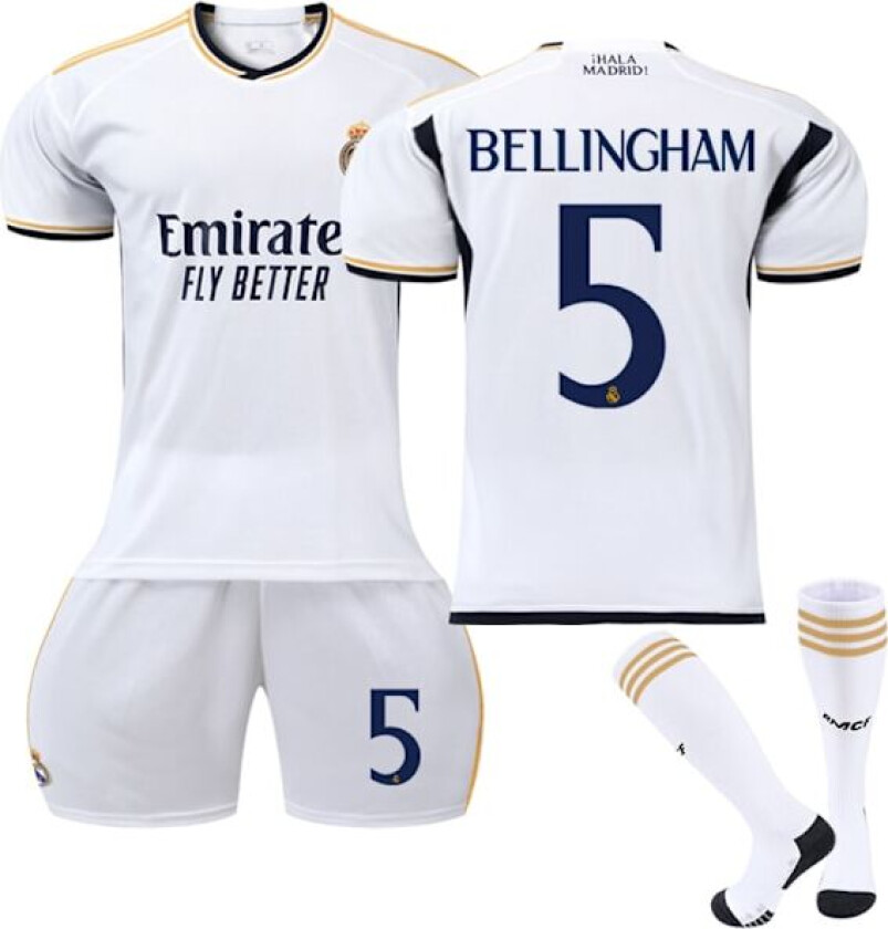 2023-2024 Real Madrid Hjemme Barn Fotballdrakt Nr.5 Bellingham NR.5 NR.5 28 NO.5 28