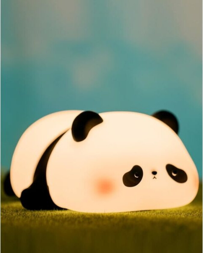 Søt Panda Nattlampe, LED Squishy Novelty Animal Nattlampe, Matkvalitet Silikon 3 Nivå Dimbar Amning Barnerom Nattlampe for Panda Interiør