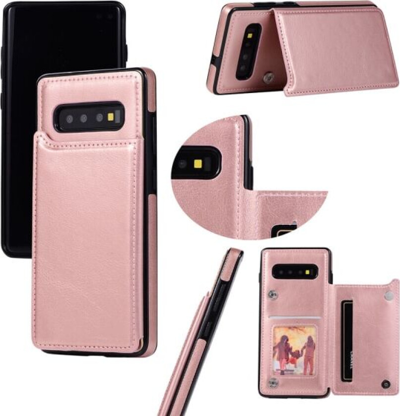 Samsung Galaxy S10 Plus - Stilrent deksel med kortholder Roséguld