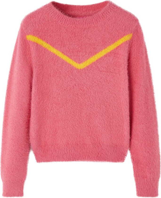 Barnegenser strikket gammelrosa 128