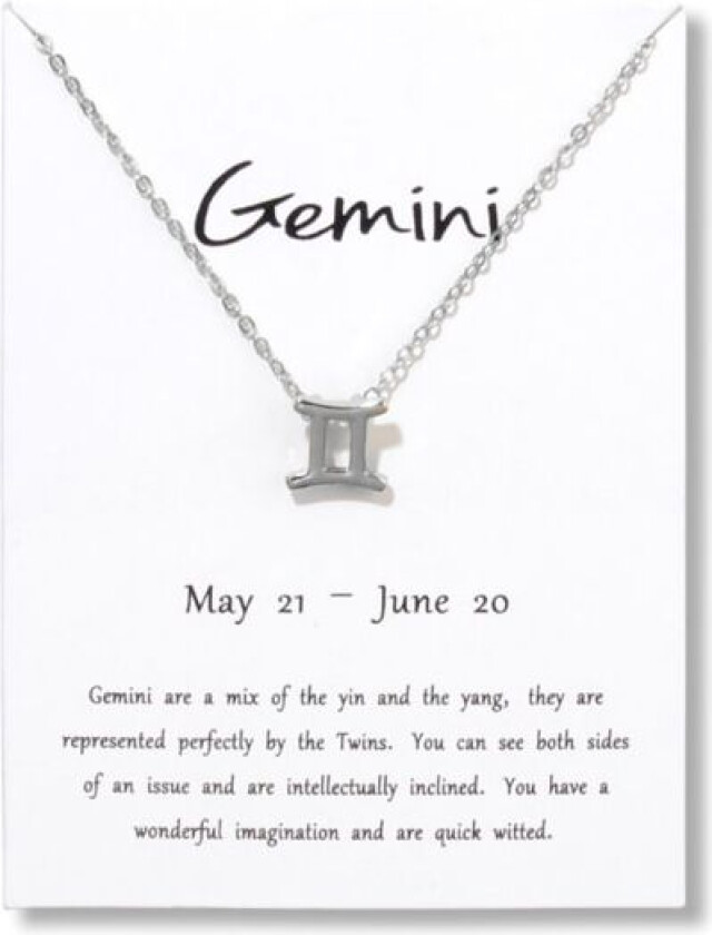 Gavehalskjede Zodiac Sign Twins Gemini halskjede sølv