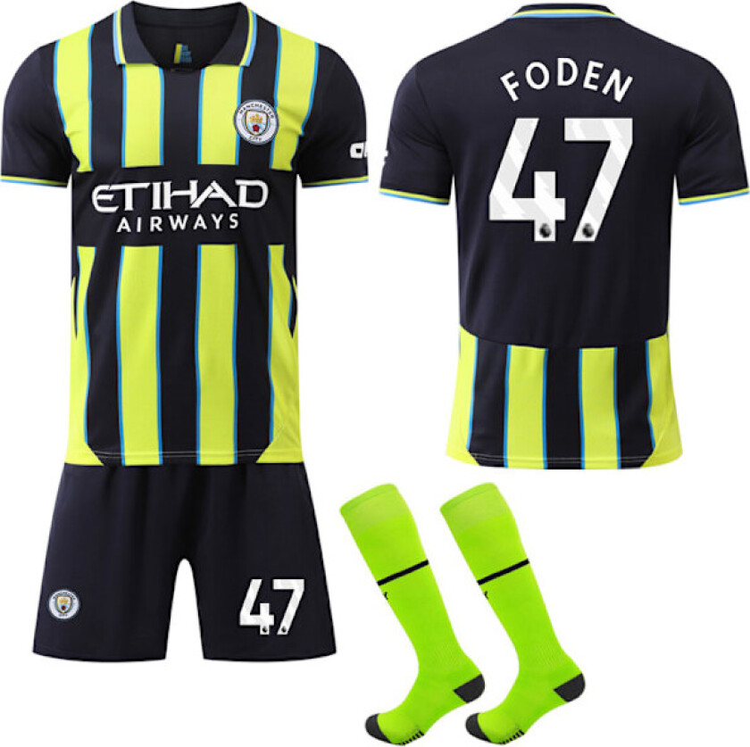 Manchester City 2024-2025 bortedrakt for barn og voksne, fotballdrakt nr 47 FODEN 24