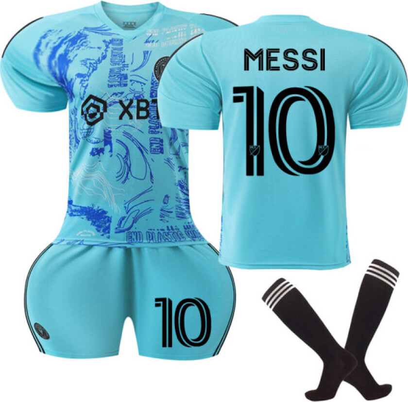 Inter Miami CF Away fotballdrakt med sokker for barn nr. 10 Messi Y 28