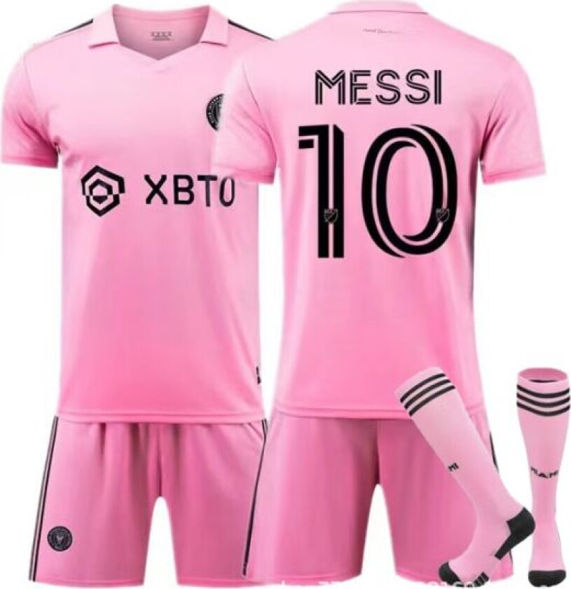 Major League Soccer Messi No.10 Miami International Trikot Hjemme Borte Voksen Barn Fotballdrakt Set Hjemme G Hjem 1 Home Kids 18(100-110cm)