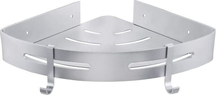 Dusjhylle uten hjørneboring og kjøkkendusjkabinett, patentert lim + selvklebende, aluminium, matt finish, 1 stk sølv