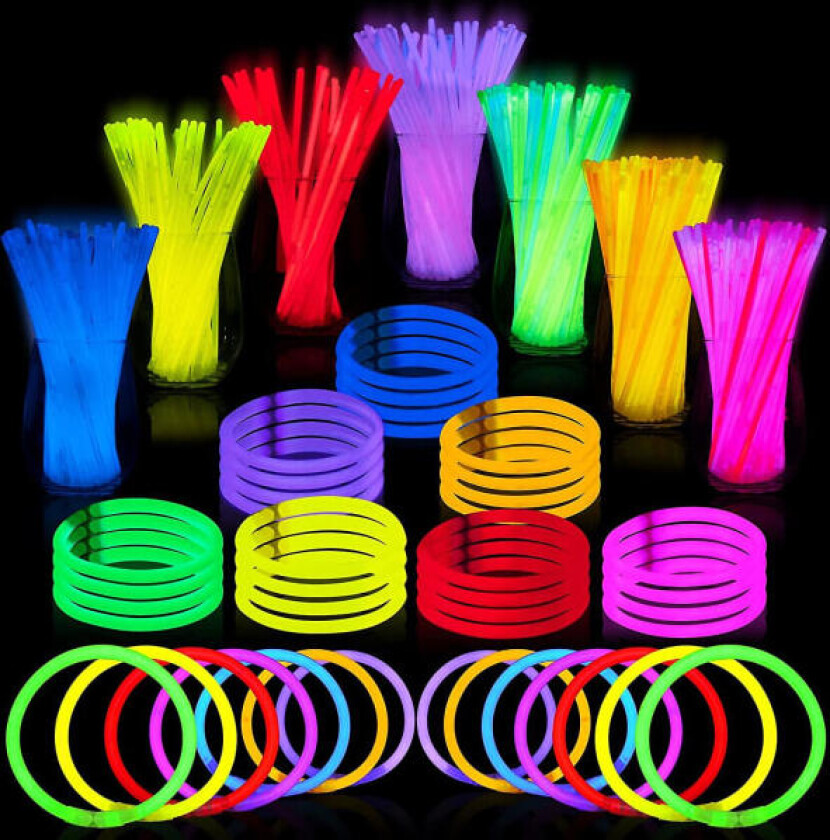 100-pakning Glow Sticks Bulk Halloween Party Favors, 8\" Glowsticks Light Up Party för Halloween födelsedag Karneval"