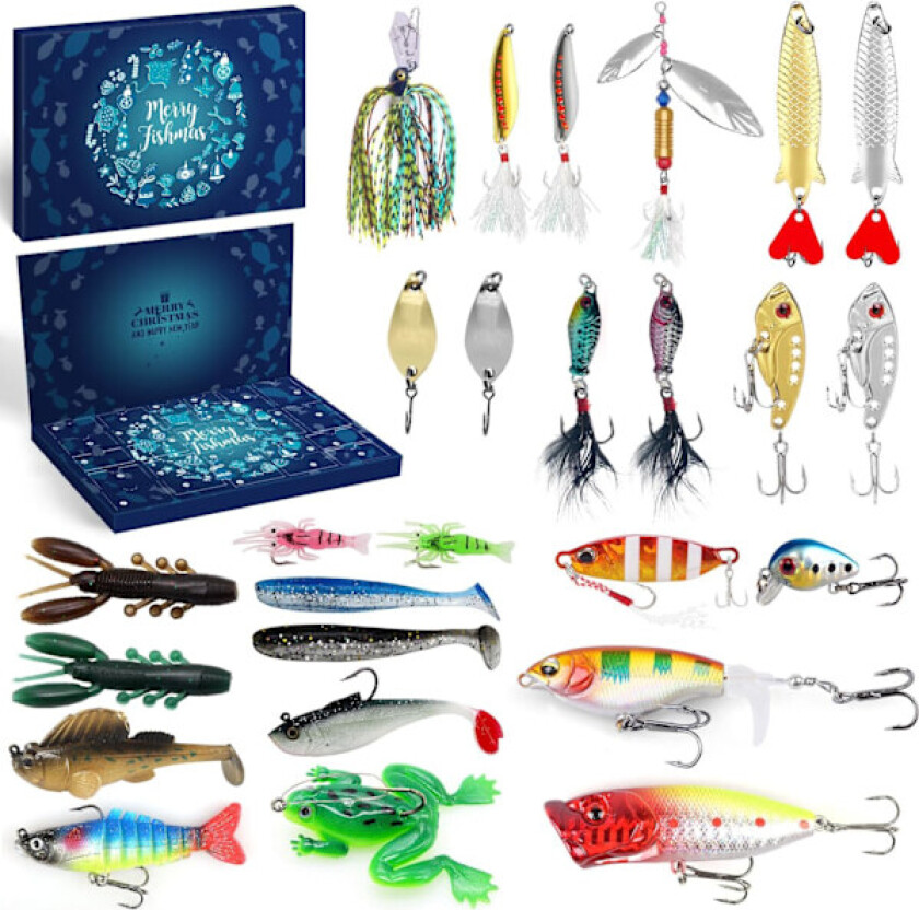 Adventskalender Menn 2024, Fiske Adventskalender, Fiskeutstyr Adventskalender, Fiskegaver Til Menn Kvinner Pappa Bestefar 24 Fisketilbehør