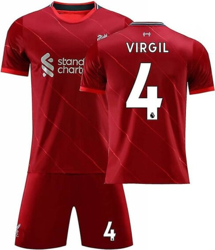 21/22 Liverpool Hjem Salah Fotballdrakt Treningsdrakter VIRGIL NO.4 24 (130-140)
