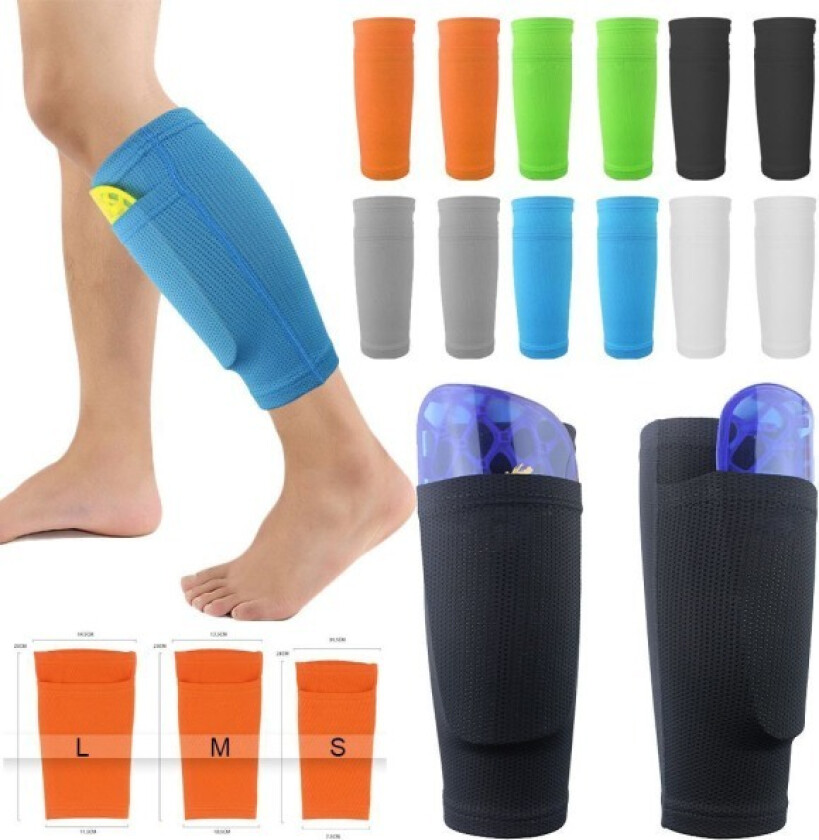 Bilde av Fotball Leg Guard Sokker Beskyttende ermer for barn Gutter enn Leg Guard Protector Black Black M