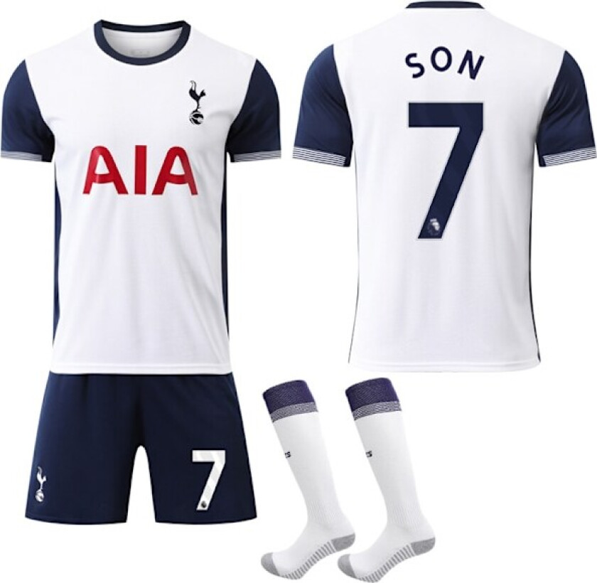 Tottenham Hotspur 2024-2025 Barnefotballdrakt for barn og voksne, hjemmedrakt nr 7 SON 22