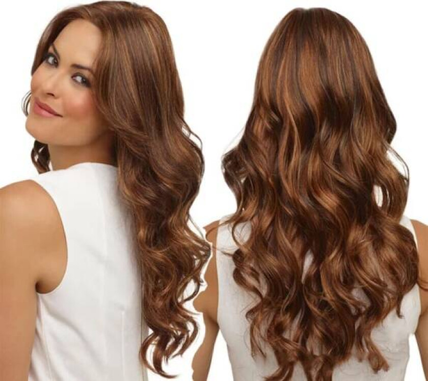 Brun Parykk for Kvinner Lang Krøllete Parykk Naturlig Brunette Parykker Midten