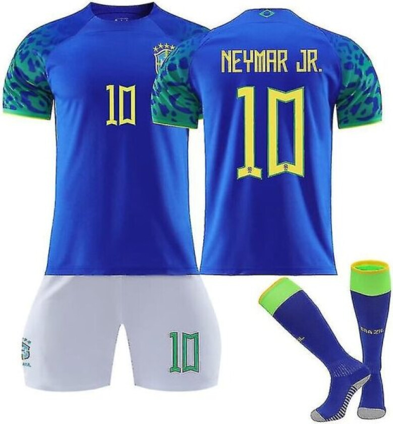 Neymar Jr #10 Brasiliens landslag fotballdrakt Fotballtrøye Treningstrøye kostyme 22/23 Barn 28 150-160CM