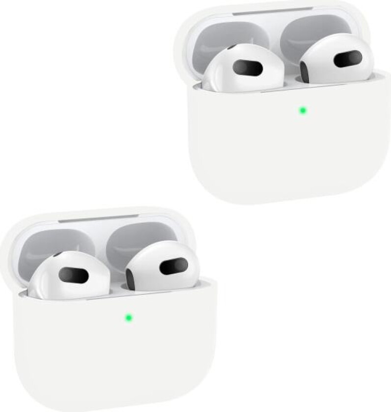 Bilde av 2x Hvit Apple AirPods 3-deksel silikonbeskyttelsesdeksel for AirPods 3 White one size