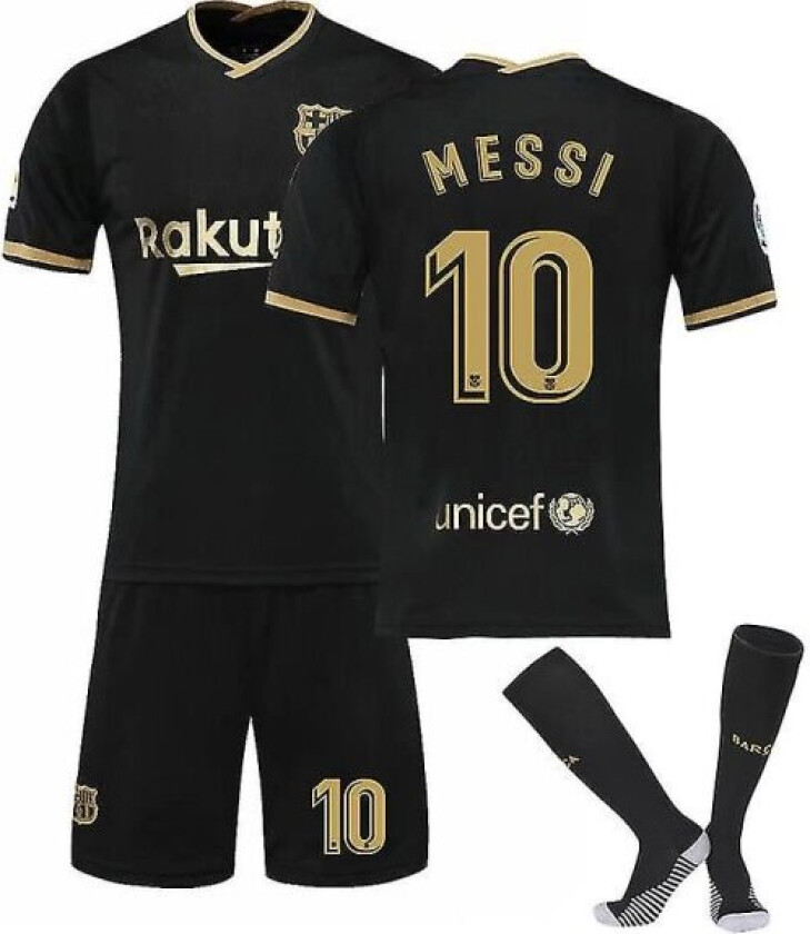 Fotballsett for barn Fotballtrøye T-skjorte sett for trening 21/22 20 21 Barcelona Third Messi 10 20 21 Barcelona Away Messi 10 Barn 24 (130-140CM) 20 21 Barcelona Away Messi 10 Kids 24 (130-140CM)
