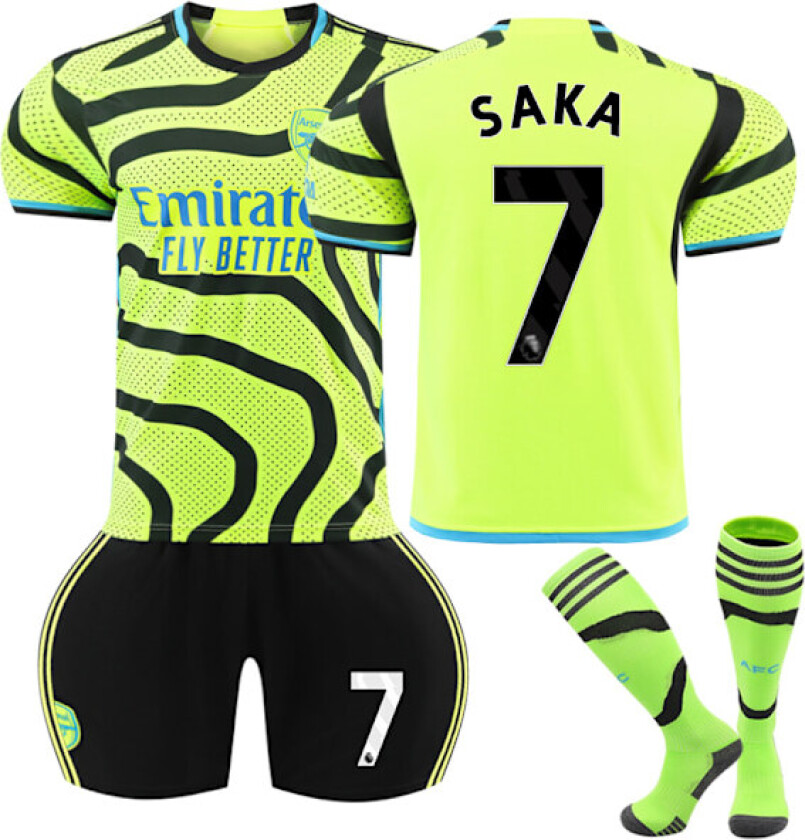 Arsenal Borte Fotballdrakt for Barn 2023-2024 med Sokker nr. 7 Saka 24