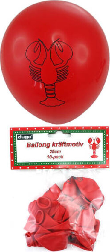 Ballonger Kräftskiva Röda 10-pack Red