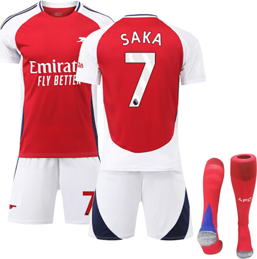 Arsenal Hjemme Fotballdrakt med Sokker for Barn 2024-2025 nr 7 Saka No.7 26 No.7 26