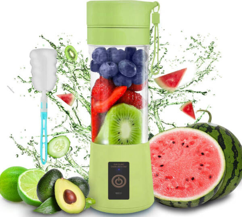 Bærbar Blender, Mini Smoothie Blender Milkshake Juicer Kopp Babymat Maker, Oppladbar med USB 380ml Seks Blad