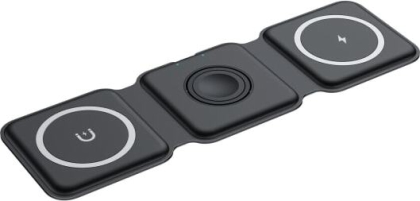 3 i 1 trådløs lader for iPhone, magnetisk sammenleggbar ladestasjon, reiselader for flere enheter for iPhone-serien, AirPods