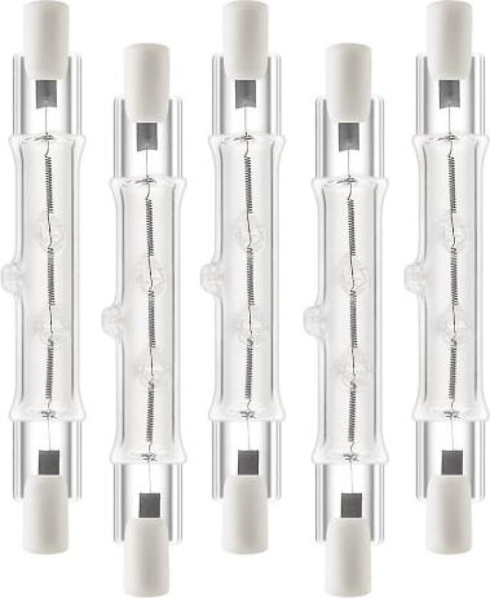 5-pak R7s 118mm 200w 230v, r7s halogen lineær lyspære, dimbar halogenlampe for byggearbeid