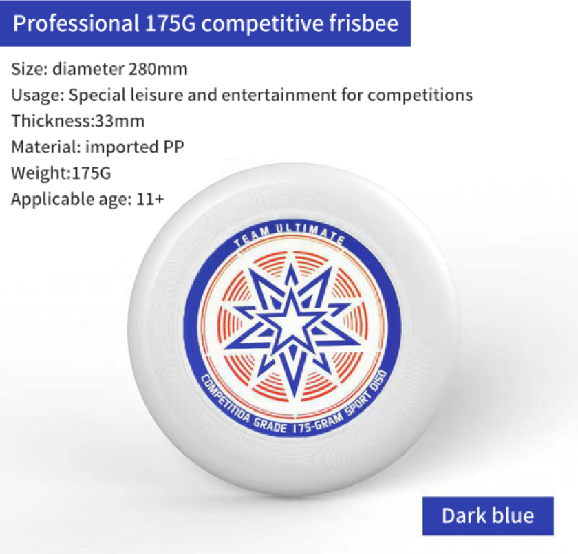 175 g frisbee strandleker Vannunderholdning utendørsteam Mørkeblå