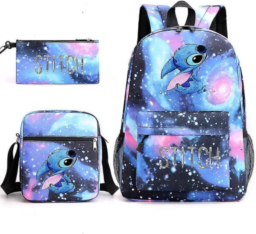 Lilo & Stitch Ryggsekk Sett Skoleveske Z starry blue