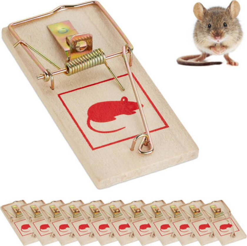 12 pakke musefelle, klassisk musefelle, gjenbrukbar, ikke-giftig, musefelle